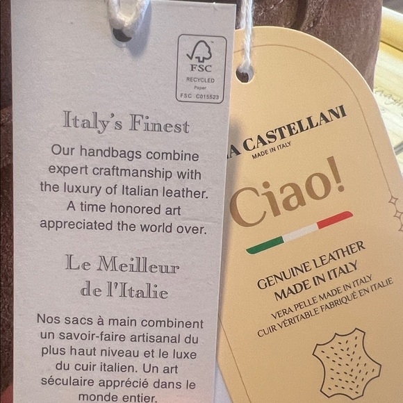 Viola Castellani - Made in Italy- Tan Suede Satchel - Picture 3 of 4